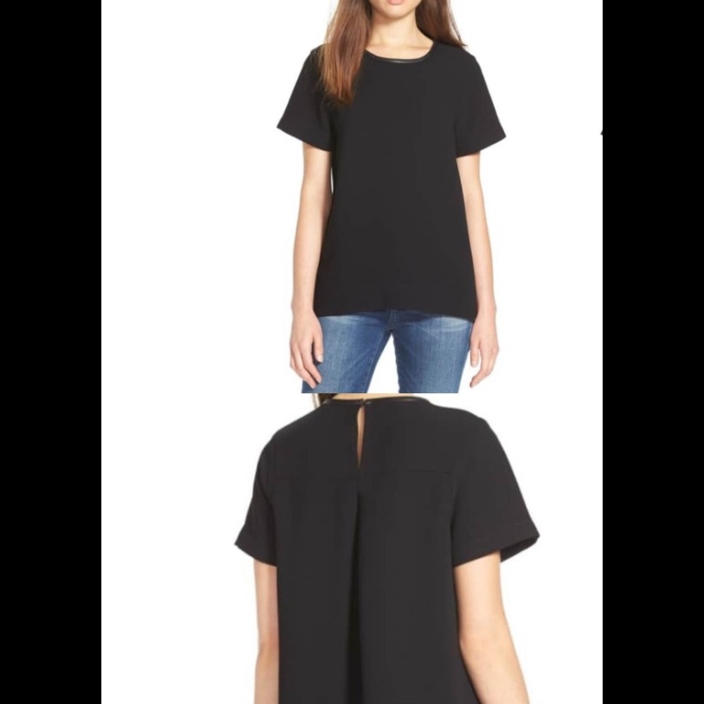 Madewell xs tailored swingy tee crepe black top